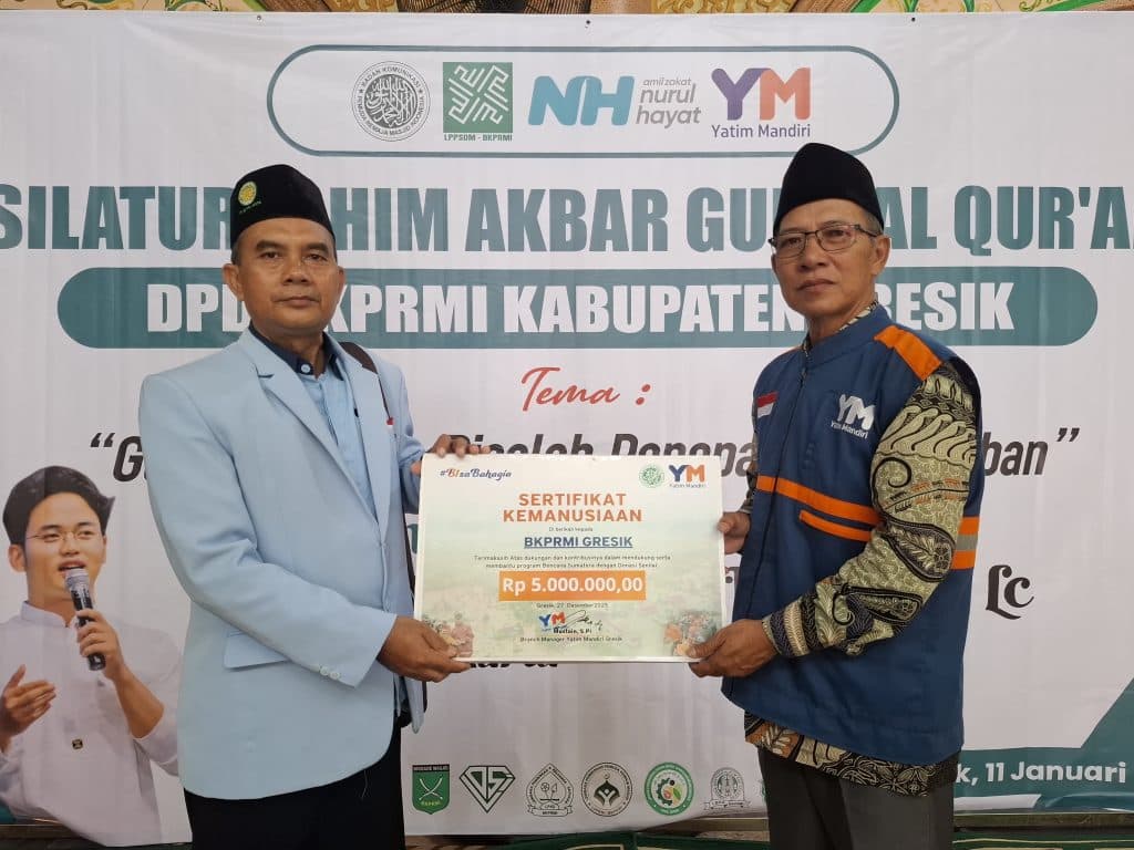Badan Komunikasi Pemuda Remaja Masjid Indonesia (DPD BKPRMI) Gresik Kolaborasikan Bantuan Kemanusian untuk Sumatra