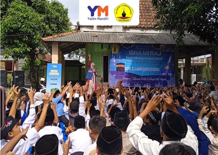 Safari Berkisah Spesial Isra Mi’raj, SDN 2 Lambangkuning Hadirkan Edukasi dan Gerakan Peduli Yatim Dhuafa